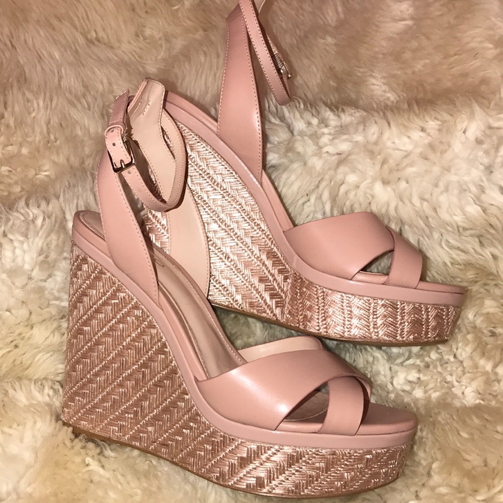 Aldo Pink wedge strappy sandals